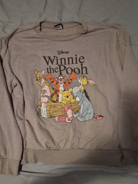 Disney Sweaters - Disney Winnie the Pooh Women's Graphic Sweatshirt - Light Taupe
